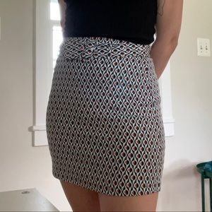 urban outfitters belted patterned mini skirt